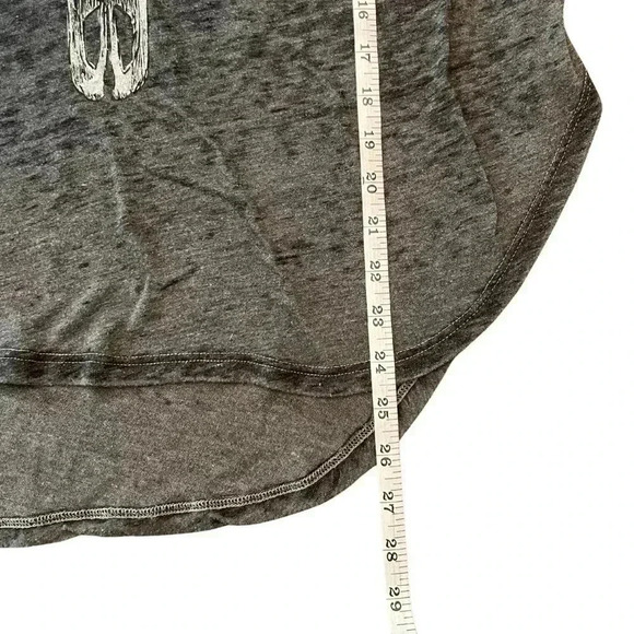 Chaser Burnout Cow Skull Long Sleeve Top Size Small - Picture 5 of 7